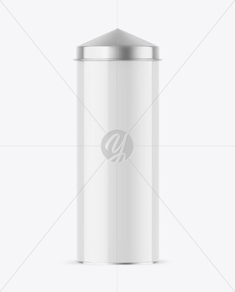 Glossy Tea Tin Can Mockup