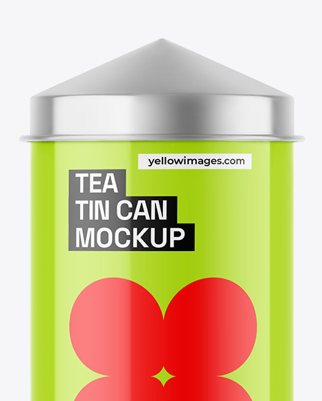 Glossy Tea Tin Can Mockup