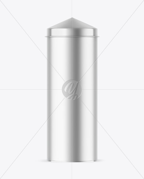 Matte Metallic Tea Tin Can Mockup