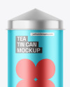 Matte Metallic Tea Tin Can Mockup