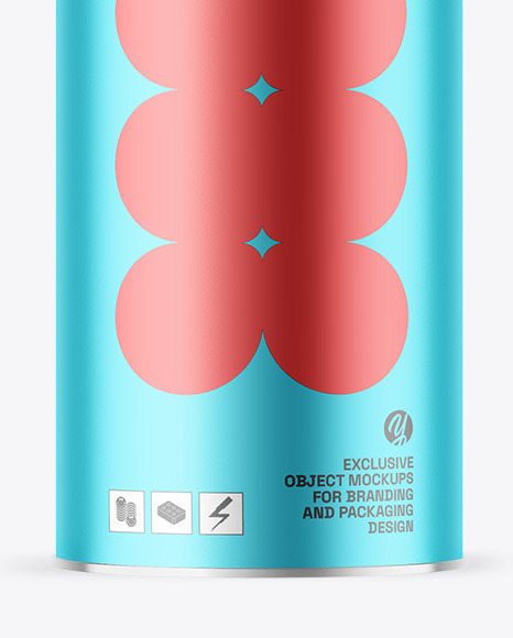Matte Metallic Tea Tin Can Mockup