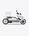 Electric Delivery Scooter Mockup - Side View