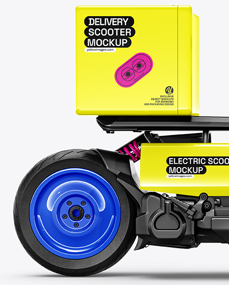 Electric Delivery Scooter Mockup - Side View