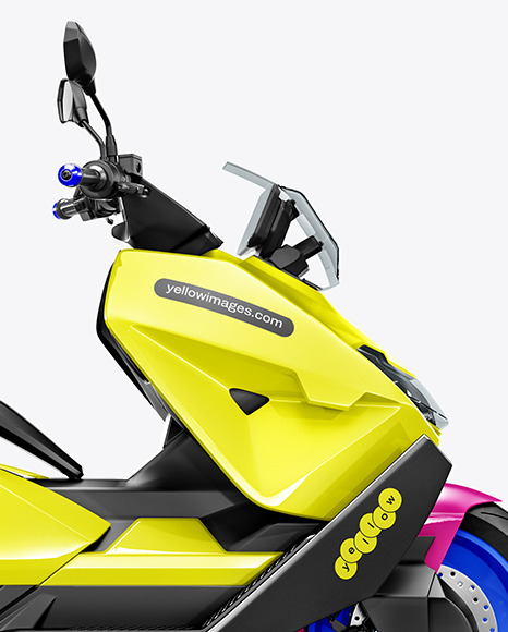 Electric Delivery Scooter Mockup - Side View