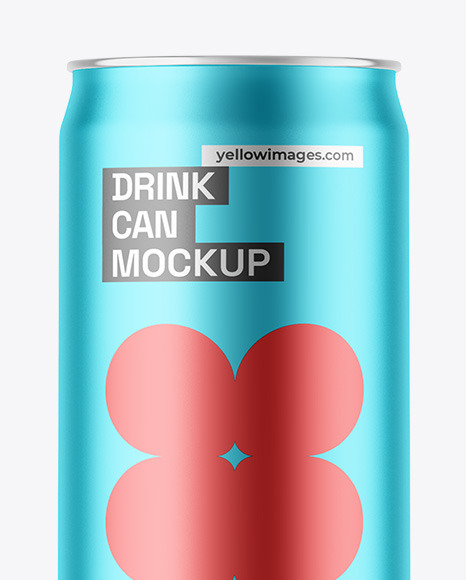 Matte Metallic Drink Can Mockup