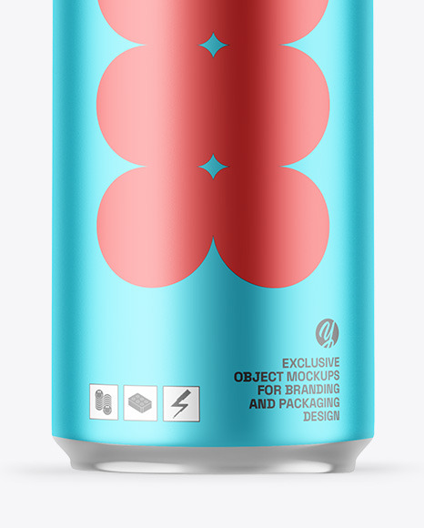 Matte Metallic Drink Can Mockup