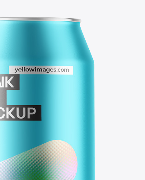 Matte Metallic Drink Can Mockup