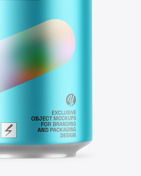 Matte Metallic Drink Can Mockup