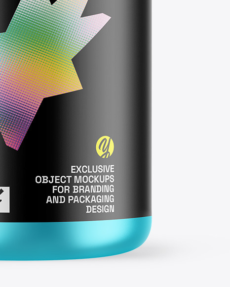 Matte Metallic Protein Jar Mockup Matte Metallic Protein Jar Mockup