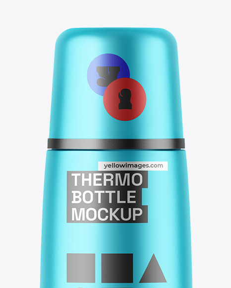 Matte Metallic Thermo Bottle Mockup