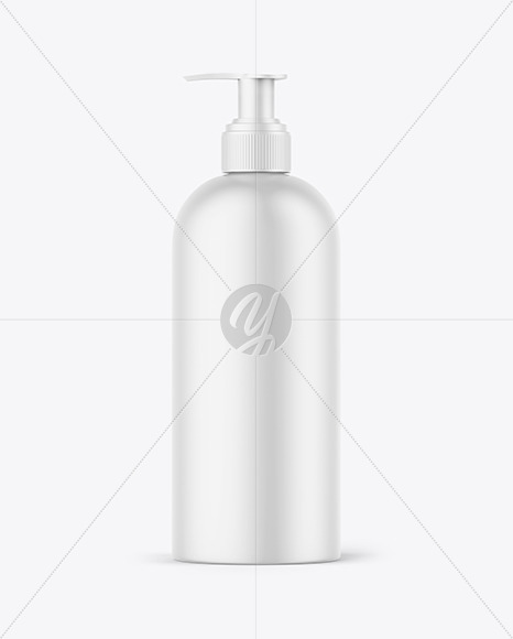 Matte Cosmetic Bottle with Pump Mockup