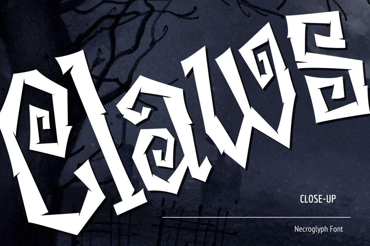 Necroglyph - Spooky Font Necroglyph - Spooky Font