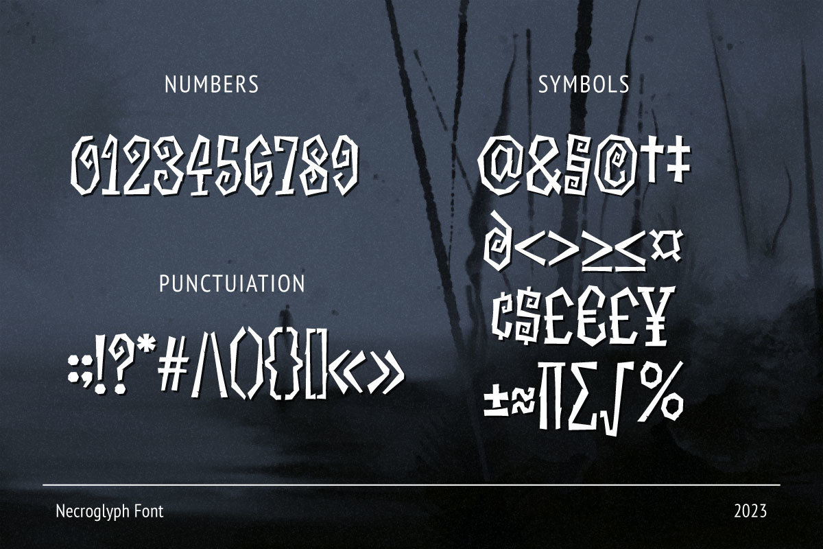 Necroglyph - Spooky Font Necroglyph - Spooky Font