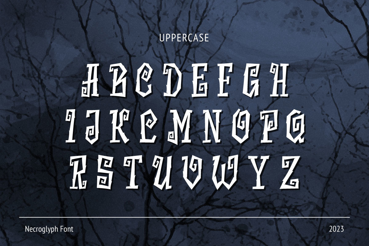 Necroglyph - Spooky Font Necroglyph - Spooky Font