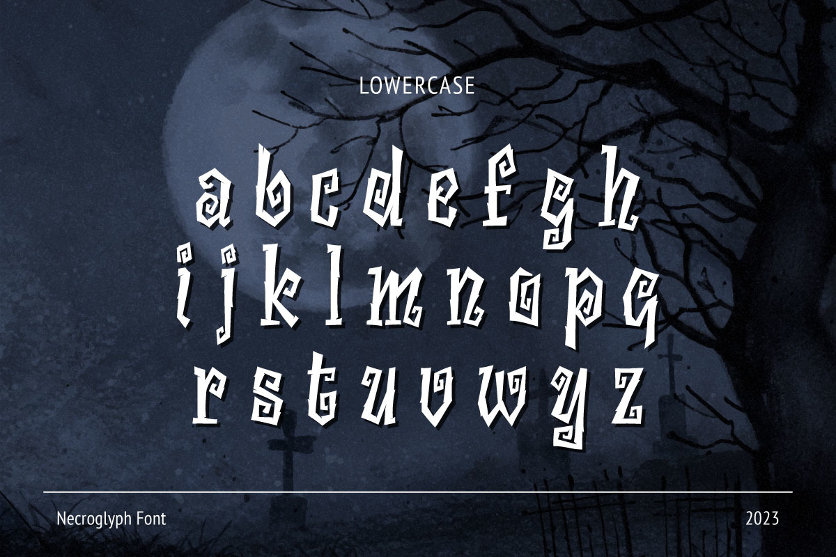 Necroglyph - Spooky Font Necroglyph - Spooky Font