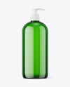 Green Plastic Bottle with Pump Mockup