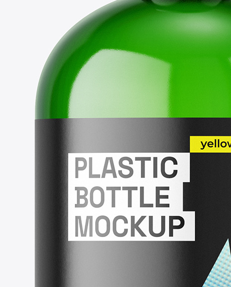 Green Plastic Bottle with Pump Mockup