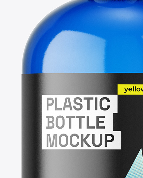 Blue Plastic Bottle with Pump Mockup Blue Plastic Bottle with Pump Mockup