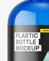 Blue Plastic Bottle with Pump Mockup