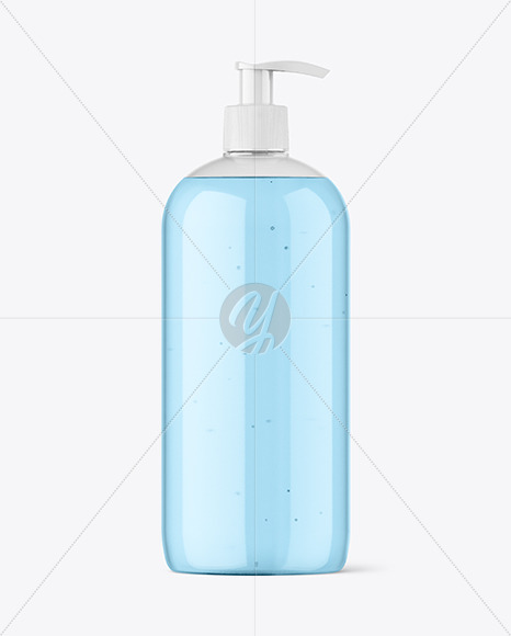 Clear Plastic Bottle with Pump Mockup