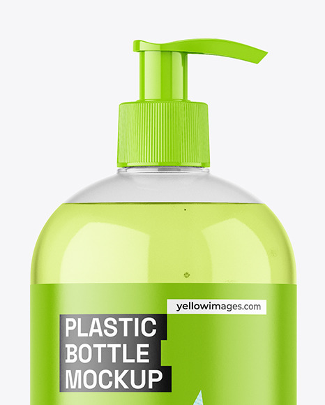 Clear Plastic Bottle with Pump Mockup