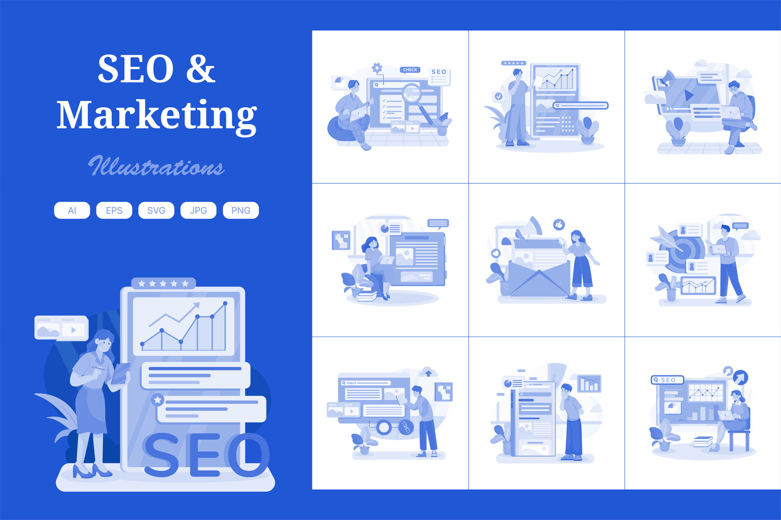 M692_SEO &amp; Marketing Illustration Pack