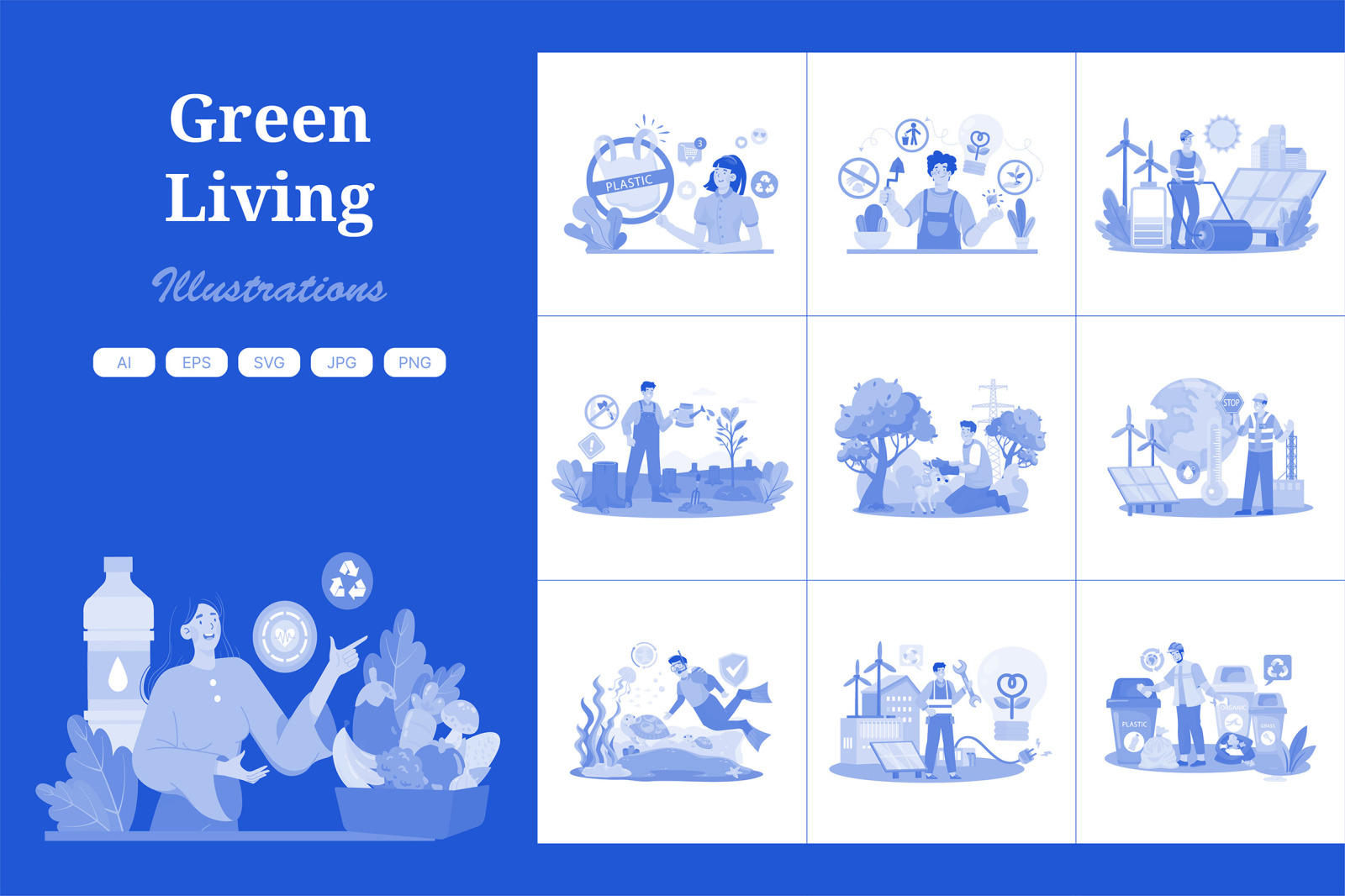 M693_Green Living Illustration Pack M693_Green Living Illustration Pack