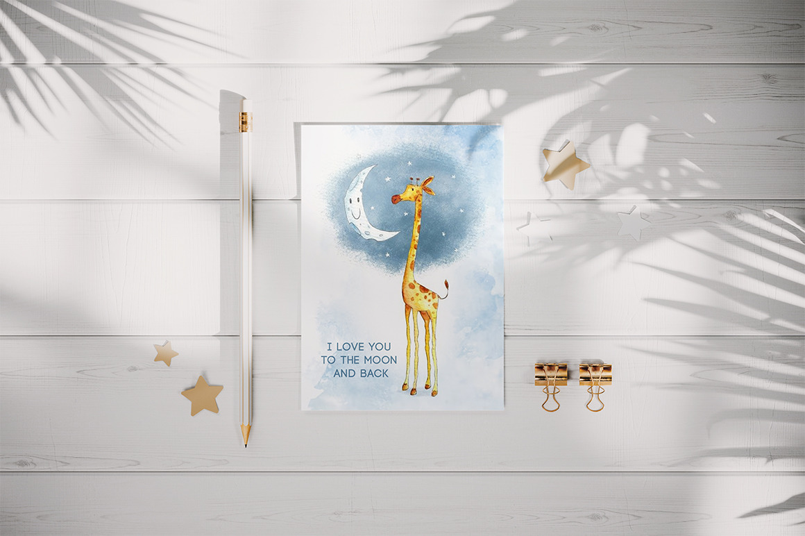 Postcard on the White Wooden Surface Mockup Postcard on the White Wooden Surface Mockup