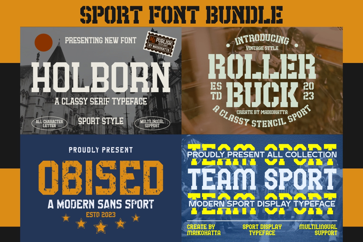 Sport Font Bundle Sport Font Bundle