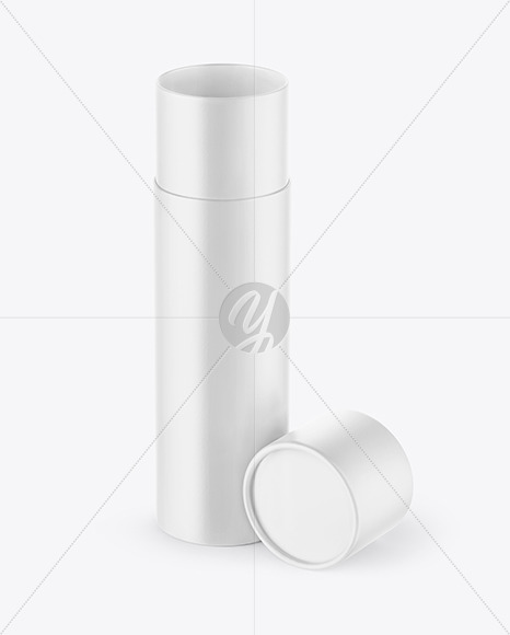 Opened Matte Paper Tube Mockup