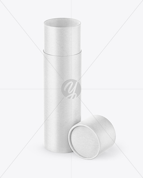 Opened Kraft Paper Tube Mockup