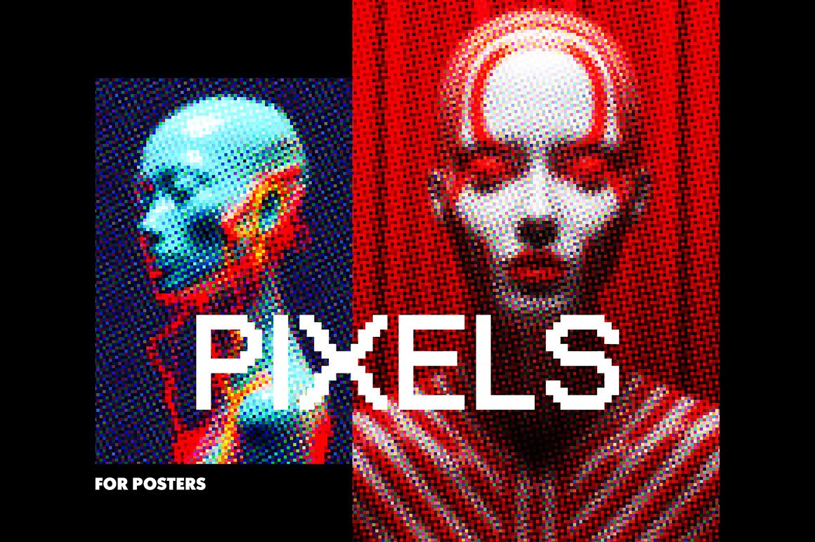 Colorful Pixels Poster Photo Effect