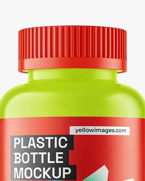 Matte Plastic Bottle with Gummies Mockup