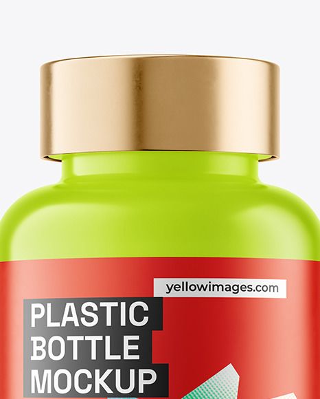 Matte Plastic Bottle with Gummies Mockup