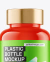 Glossy Plastic Bottle with Gummies Mockup