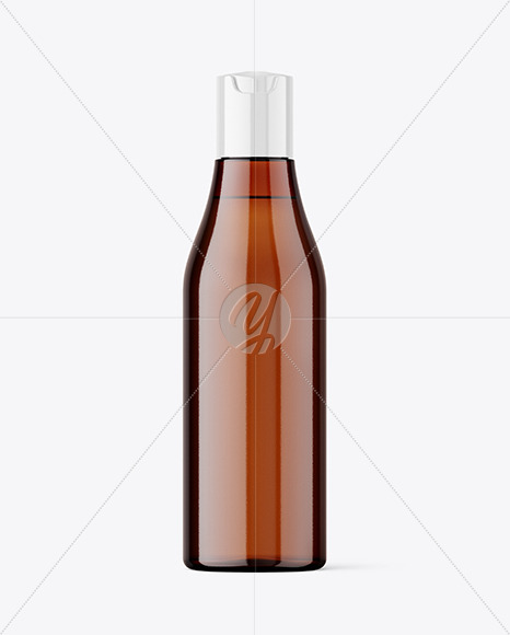 Amber Plastic Bottle Mockup