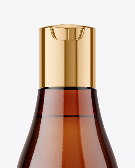 Amber Plastic Bottle Mockup