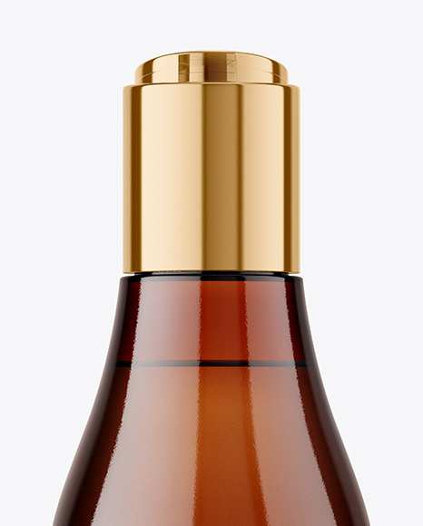 Amber Plastic Bottle Mockup