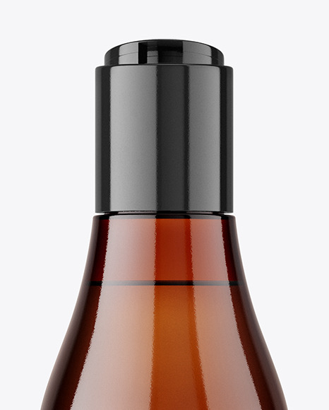 Amber Plastic Bottle Mockup