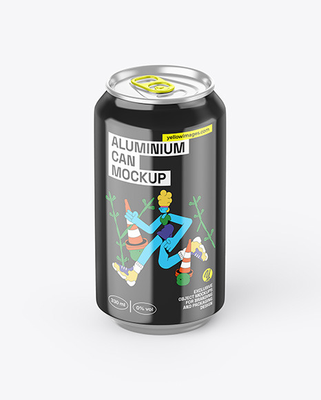 Two Aluminium Cans With Glossy Finish Mockup