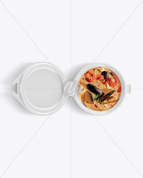 Plastic Bowl With Tom Yum Soup Mockup