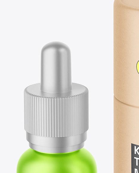 Kraft Tube w/ Metallized Dropper Bottle Mockup