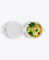 Plastic Bowl With Vegan Soup Mockup