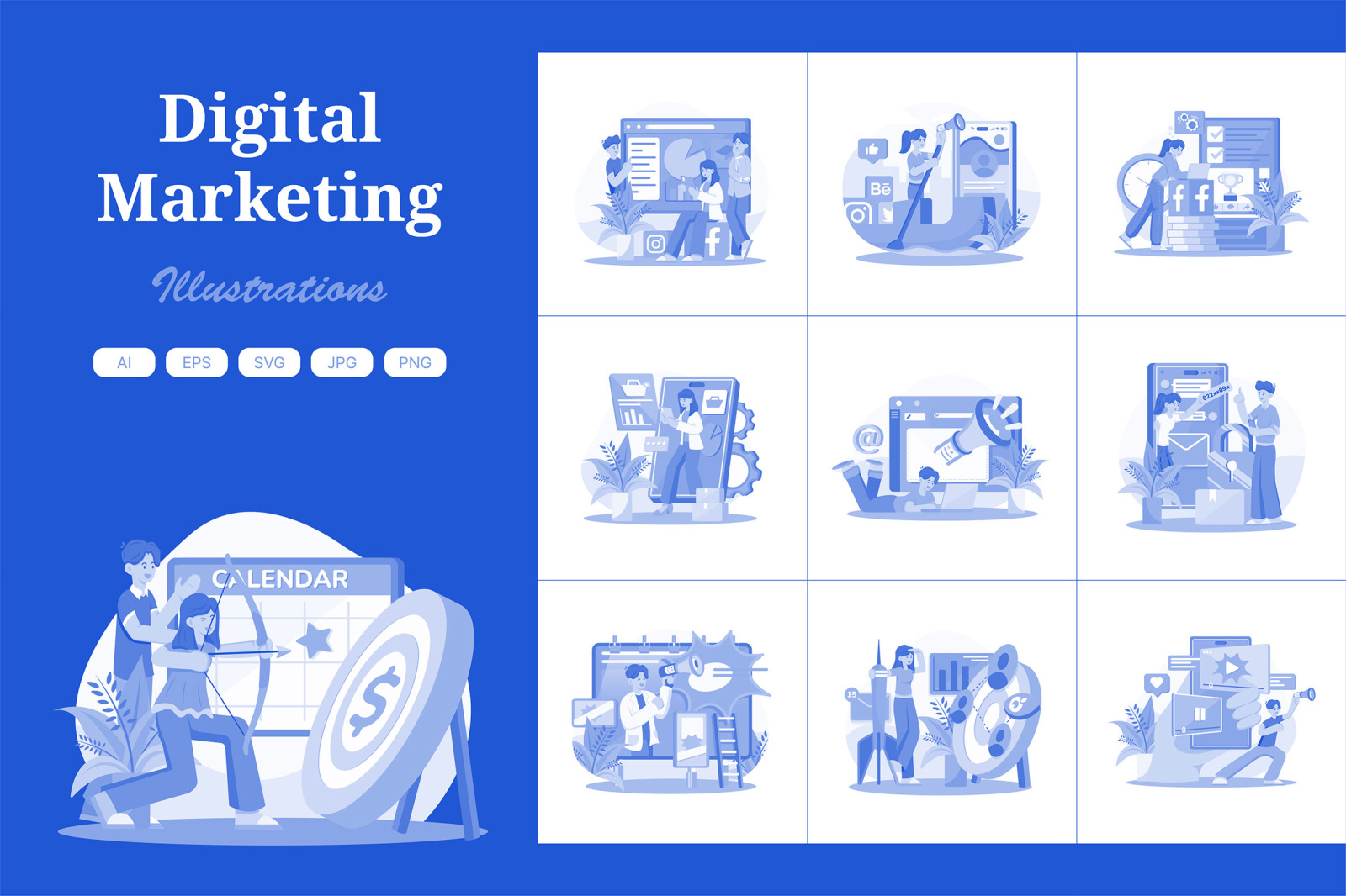 677_Digital Marketing Illustration Pack