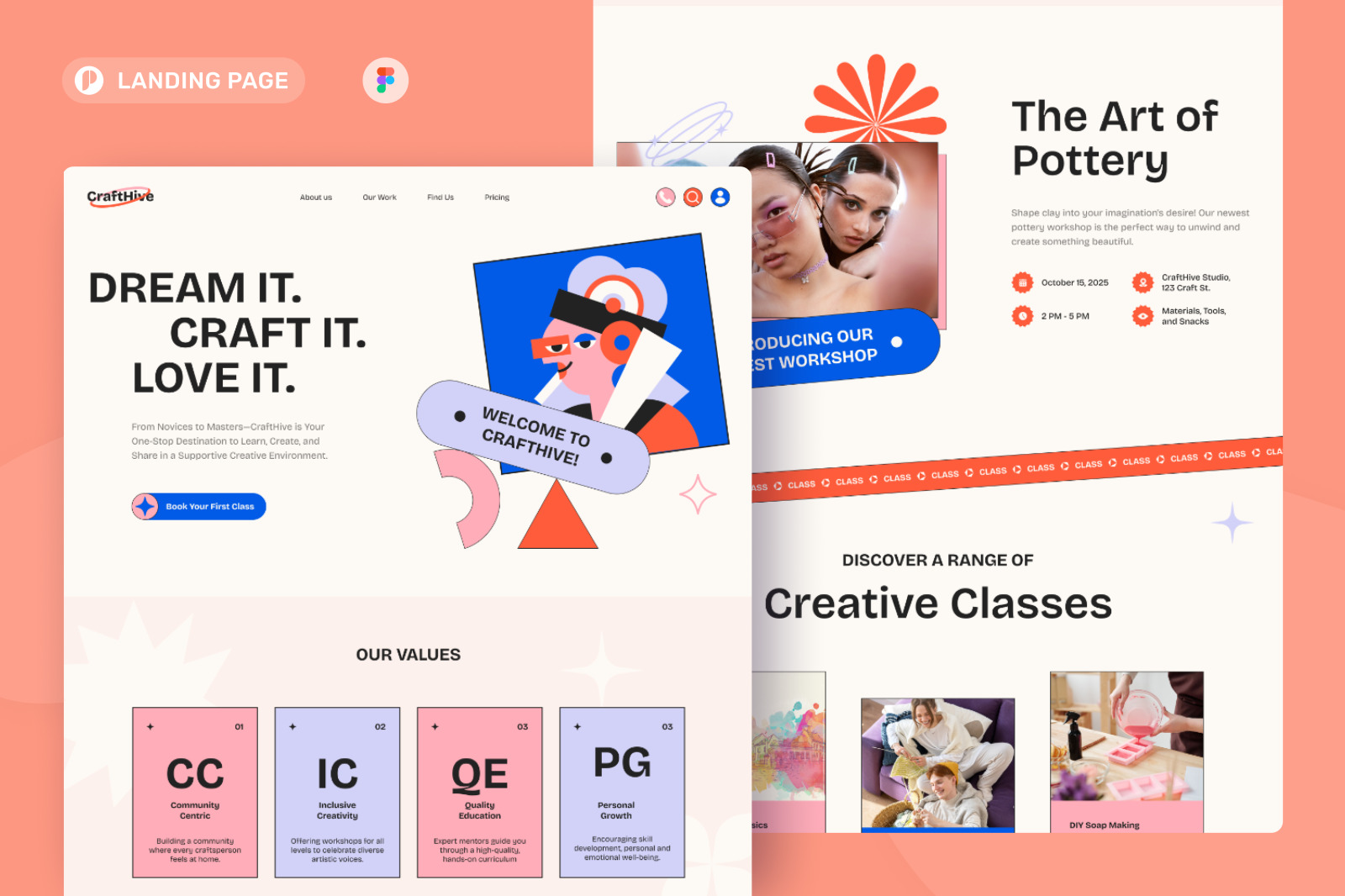 CraftHive - Creative Workshop Landing Page