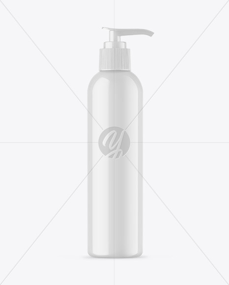 Glossy Cosmetic Bottle With Pump Mockup