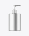 Matte Metallic Cosmetic Bottle With Pump Mockup