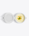 Plastic Bowl With Corn Cream Soup Mockup