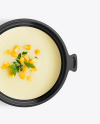 Plastic Bowl With Corn Cream Soup Mockup