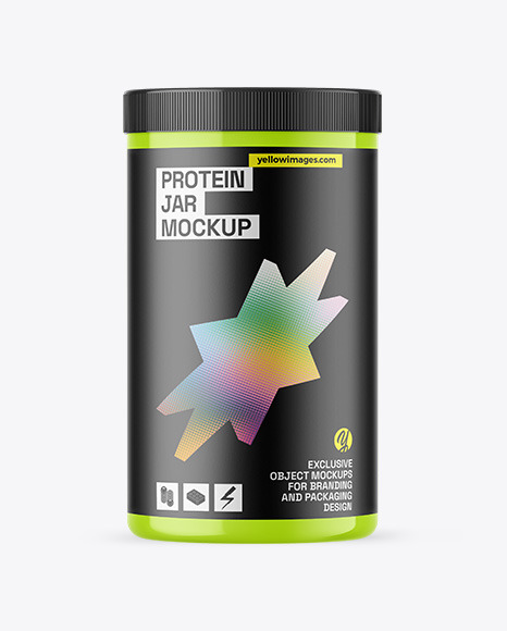 Glossy Protein Jar Mockup - 5lb+Protein+Jar+In+Glossy+Shrink+Sleeve+Mockup+In+Jar+Mockups+On